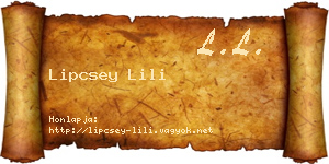 Lipcsey Lili névjegykártya