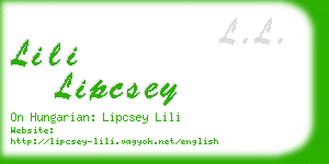 lili lipcsey business card